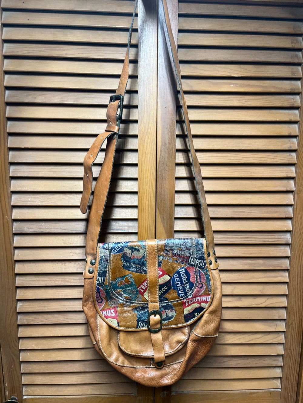 Patricia Nash "Naples" Old World Traveler Leather Saddle Crossbody Bag